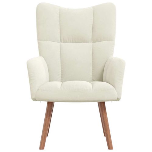 Fotel, kremowy, obity aksamitem na Arena.pl