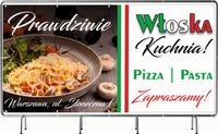 BANER REKLAMOWY 130x80cm projekt w cenie oczkowany WŁOSKA KUCHNIA