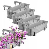 KADAX 4x Skrzynka Balkonowa Doniczka 60cm Uchwyty