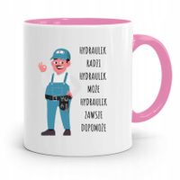 Kubek Różowy Prezent Dla Hydraulika Hydraulik Z Nadrukiem Ze Zdjęciem