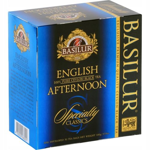 Basilur ENGLISH AFTERNOON herbata czarna Ceylon - 50 TOREBEK w kopertach na Arena.pl