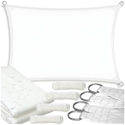 Żagiel markiza daszek przeciwsłoneczny na taras balkon UV słońce biały 4x3m na Arena.pl