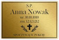 TABLICZKA NAGROBNA NAGROBKOWA grawer nierdzewna