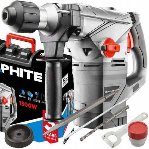 WIERTARKA MŁOTOWIERTARKA MŁOT UDAROWY MOCNA SDS+ WIERTŁA SZPICAK WALIZKA na Arena.pl