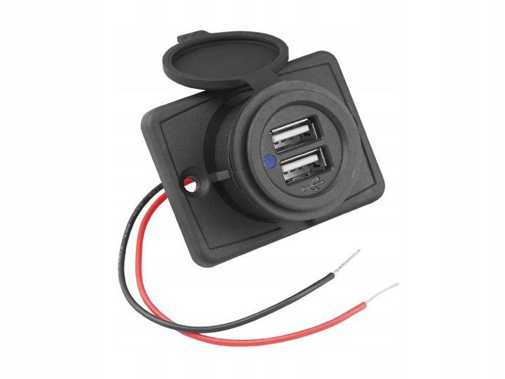 Ładowarka samoch uniwersalna do montażu 2xUSB 4,8A zdjęcie 1