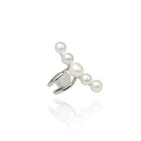 SREBRNA NAUSZNICA Z PRAWDZIWYMI PERŁAMI