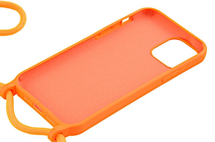 Etui ze sznurkiem RCK do Apple iPhone 12 / 12 Pro pomarańczowy zdjęcie 4