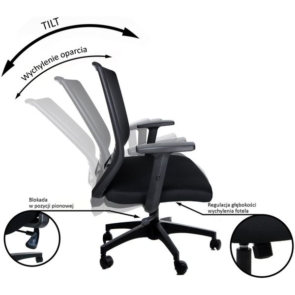 Fotel biurowy 2701 Czarny zdjęcie 3