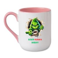 KUBEK "DZIEŃ KURWA DOBRY" Wzór - Elegant Coffee Różowy 330 ml