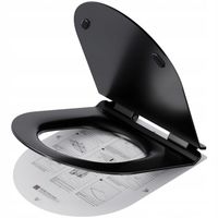 Deska Sedesowa WC Ultracienka, Wolnoopadająca Uniwersalna, Typ D, Czarny