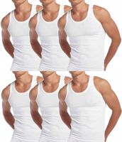PODKOSZULKA KOSZULKA MĘSKA 100 % BAWEŁNA GŁADKA BIAŁA ZESTAW 6-SZT - 2XL