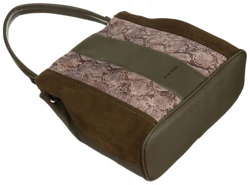 torebka damska ze skóry ekologicznej z wężowym wzorem - david jones na Arena.pl