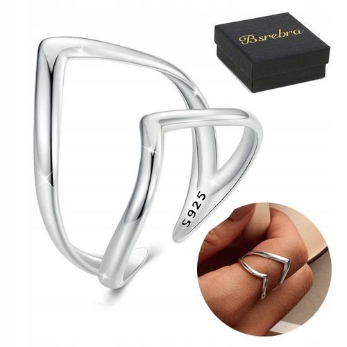 Pierścionek Srebrny 925 2 V Pierścionki Srebrne Regulowany Srebro na Arena.pl