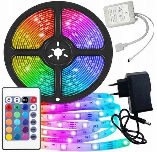 ZESTAW 5 METRÓW TAŚMY LED RGB + pilot na Arena.pl