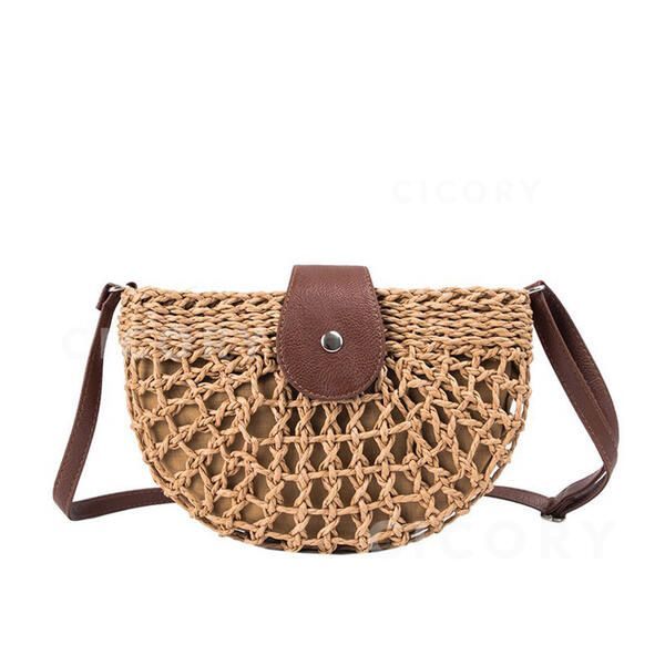 Torebka PLECIONA na ramię BOHO KOSZYK PÓŁKSIĘŻYC zdjęcie 4