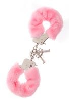 kajdanki-metal handcuff with plush pink