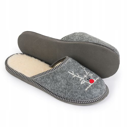 Filcowe Kapcie Męskie Góralskie Ocieplane Renifer na Arena.pl