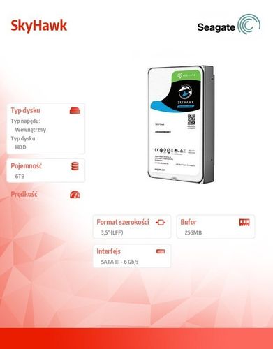 SkyHawk 6TB 3,5'' 256MB ST6000VX001 na Arena.pl