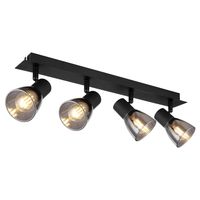 Kierunkowy spot sufitowy Claude 54307-4 czarny przydymiony