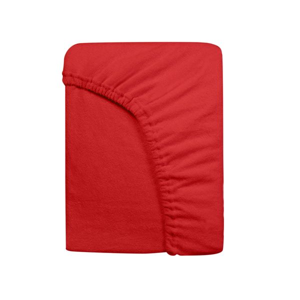 Prześcieradło frotte z gumką 140x200 czerwony zdjęcie 2