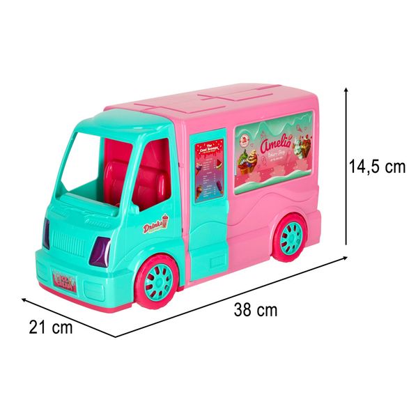 Samochód dla Lalek Auto Kamper Duży Food Truck Domek Akcesoria Lalka 21 el. zdjęcie 10