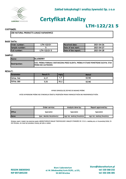 Susz konopny CBD Blueberry 10 g zdjęcie 6