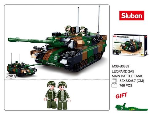 KLOCKI SLUBAN MB czołg niemiecki wojskowy Leopard 2A5 766 el. kompat. z LEG COB na Arena.pl