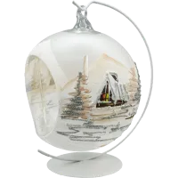 Bombka Lampion ze stojakiem: Zimowy Pejzaż