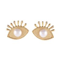 kolczyki oczy z kryształkami i perełką (p25/jes/11au)