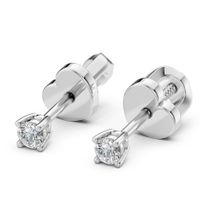 kolczyki z białego złota 585 z diamentem (brylantem) 0,12 ct lab