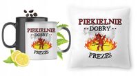 Dla Prezesa Zestaw Kubek Magiczny + Poduszka Z Nadrukiem Ze Zdjęciem