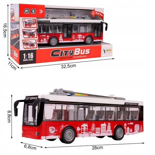 AUTOBUS MIEJSKI INTERAKTYWNY Z NAPĘDEM 1:16 OTWIERANE DRZWI DLA DZIECI na Arena.pl