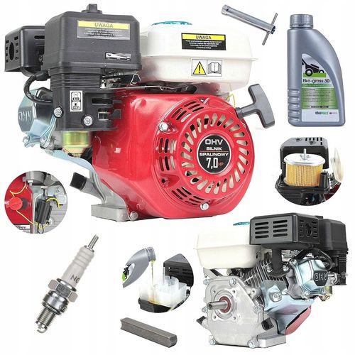 SILNIK SPALINOWY 7KM GX160 ZAGĘSZCZARKA AGREGAT+OLEJ+KLIN wałek 20mm na Arena.pl