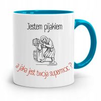 Dla Alkoholika Pijaka Kubek Błękitny Na Prezent Z Nadrukiem Ze Zdjęciem