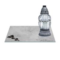 SZKLANA PODSTAWKA POD ZNICZE 40x30cm 573b + napis