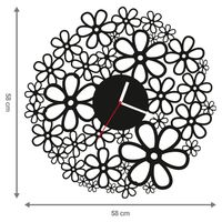 ZEGAR ŚCIENNY KWIATY 58cm XXL 123.11