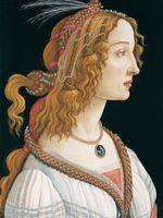 Plakat 60x80cm Portrait of a Lady, Botticelli Vintage do Salonu