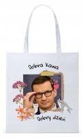 Mateusz Morawiecki Pis Torba Eco Biała Shopper Z Nadrukiem Ze Zdjęciem