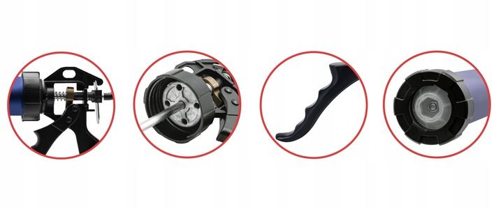 Pistolet wyciskacz do silikonu mas uszczelniacza klejów 600ml MOCNY zdjęcie 5