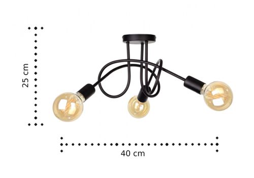 Lampa sufitowa 3xE27 RUMBA BLACK na Arena.pl