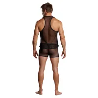 male power stretch net tank top l/xl czarny siateczkowy