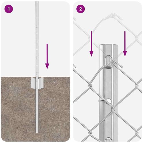 Ogrodzenie z słupkami Srebrny 0.4 x 10 m Stal na Arena.pl