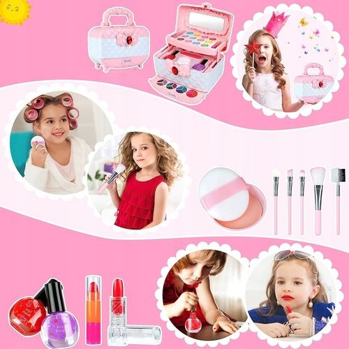 KUFEREK KOSMETYKÓW ZESTAW DO MAKIJAŻU I PAZNOKCI MAKEUP DLA DZIECI PREZENT na Arena.pl