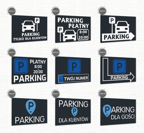 Tabliczka znak informacyjny 40x30 Antracyt PARKING Nierdzewna NADRUK UV na Arena.pl