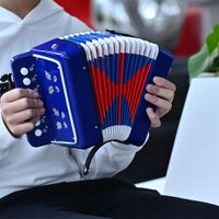 AKORDEON GUZIKOWY PRZENOSNY Z 7 KLAWISZAMI DLA MALYCH DZIECI UCZNIOW