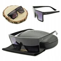 DUŻE Damskie Okulary Przeciwsłoneczne Kwadratowe