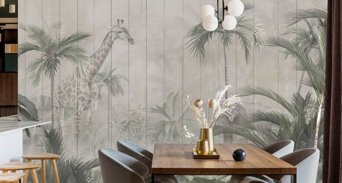 Fototapeta Tropikalne Drzewa ABSTRAKCJA Imitacja Desek 360cm x 240cm na Arena.pl