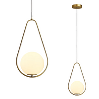 Lampa wisząca zwis żyrandol lampa na sufit złota szkło kula LED E27