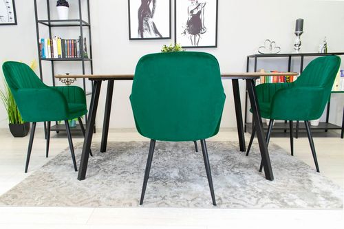 Krzesło LUGO - aksamit zielony / nogi czarne x 2 na Arena.pl