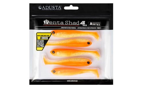 ADUSTA PENTA SHAD 100 GREEN CHART GLITTER ORANGE 4 '' / 10 cm /kpl5 na Arena.pl